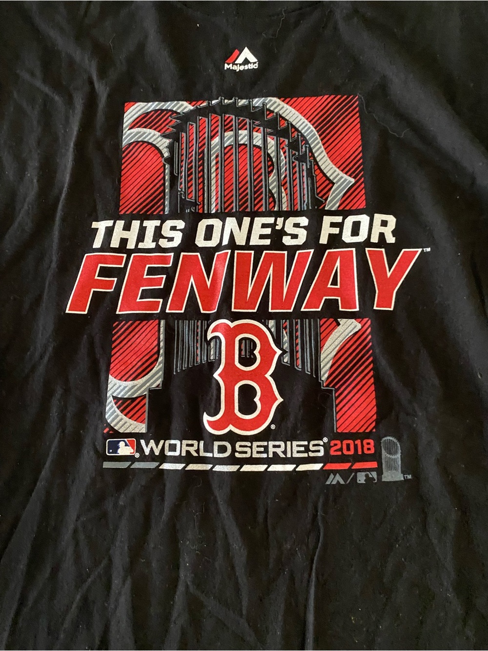 Majestic "This One's For Fenway" Red & Black World Series Tee XL Boston Red Sox